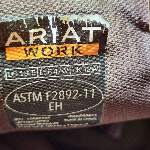 Ariat Workhog Work Boots Mens 13EE Brown Leather Pull On EH Wide Width... main image 15